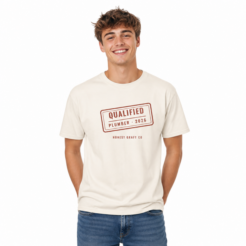 Qualified Plumber Stamp T-Shirt — Newly Qualified Gift