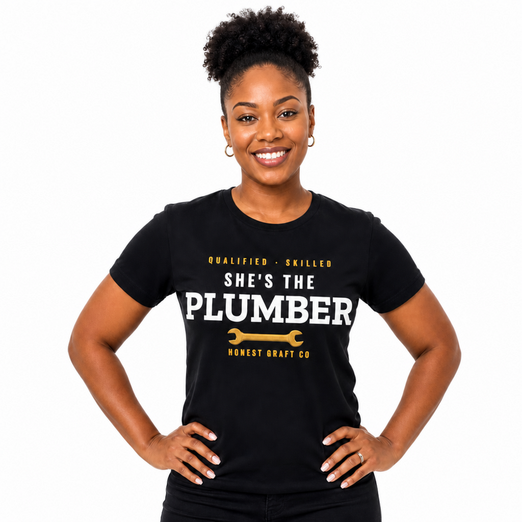 She's the Plumber T-Shirt — Gift for Women in the Trades