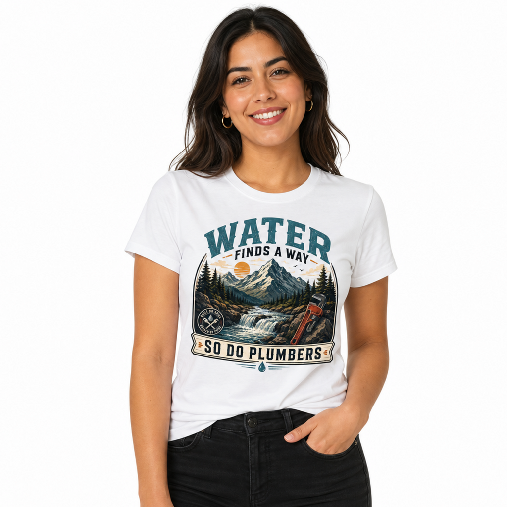 Water Finds a Way Plumber T-Shirt – So Do Plumbers Tee